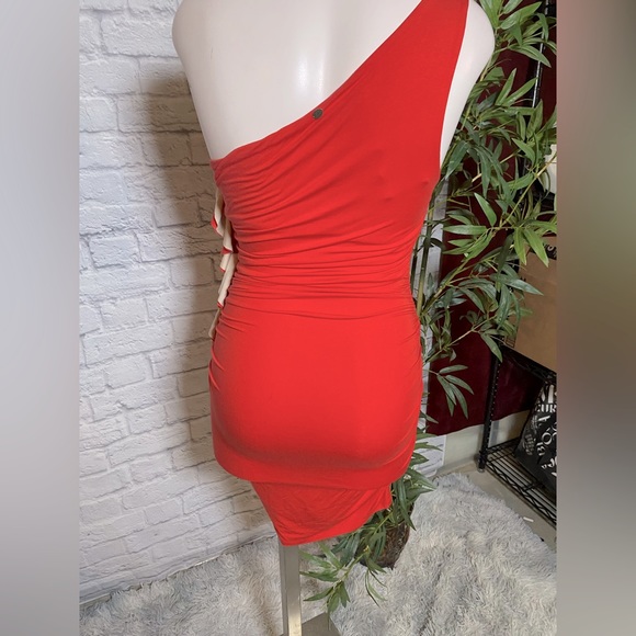 Guess Bodycon Summer Mini One Shoulder Stretchable Dress - Picture 3 of 6